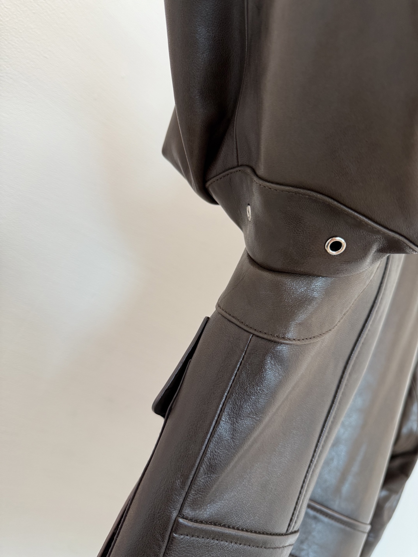 Berluti Leather Shearling Collar Bomber Jacket