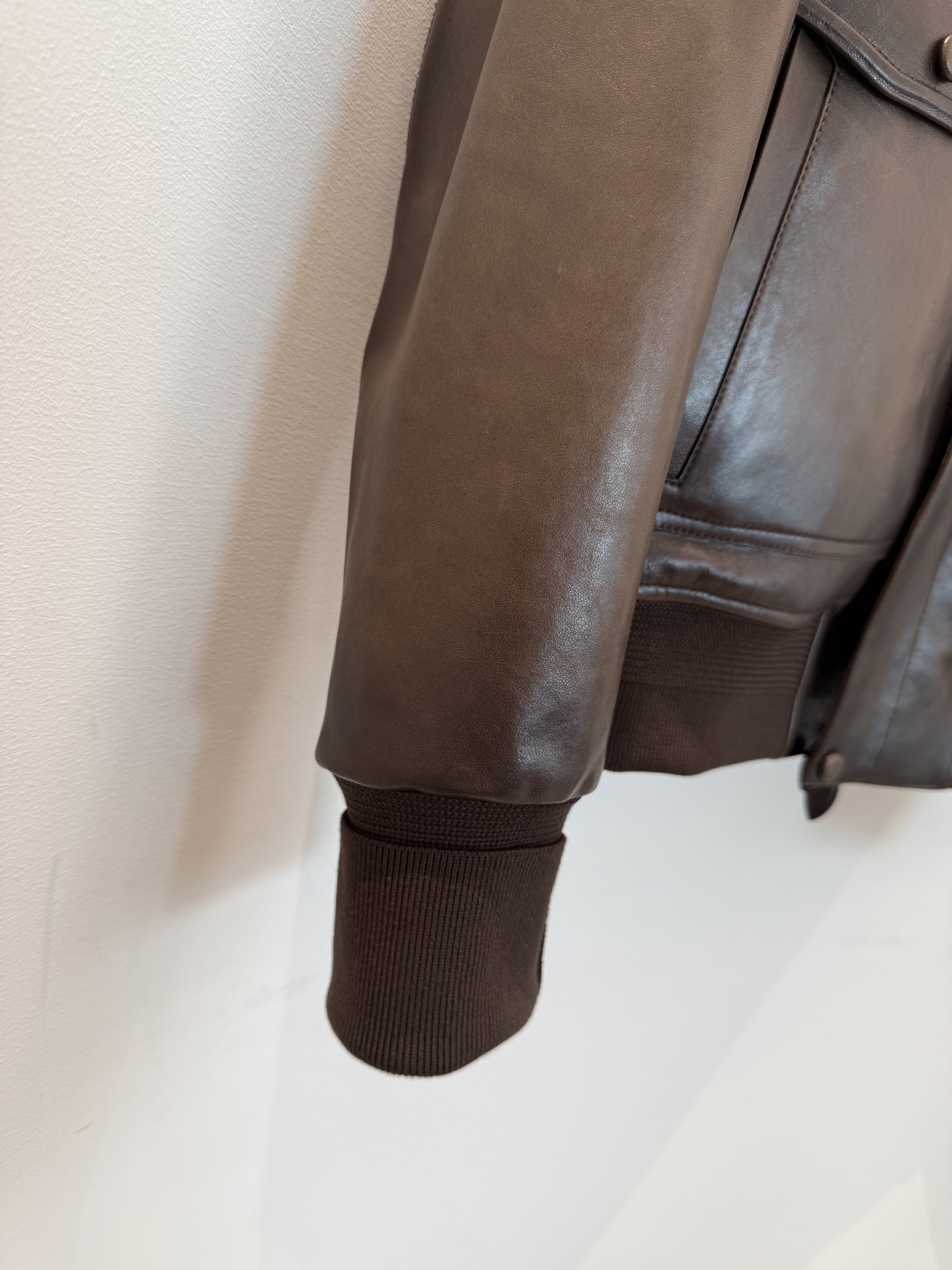 Berluti Leather Shearling Collar Bomber Jacket