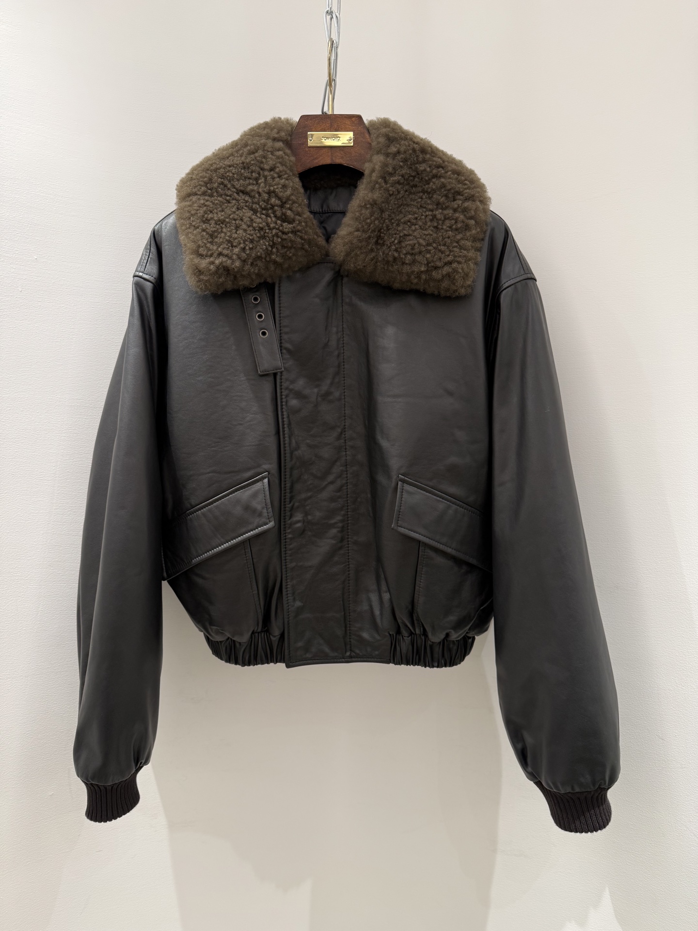 Lemaire-Inspired Wool-Blend Jacket with Detachable Shearling Collar