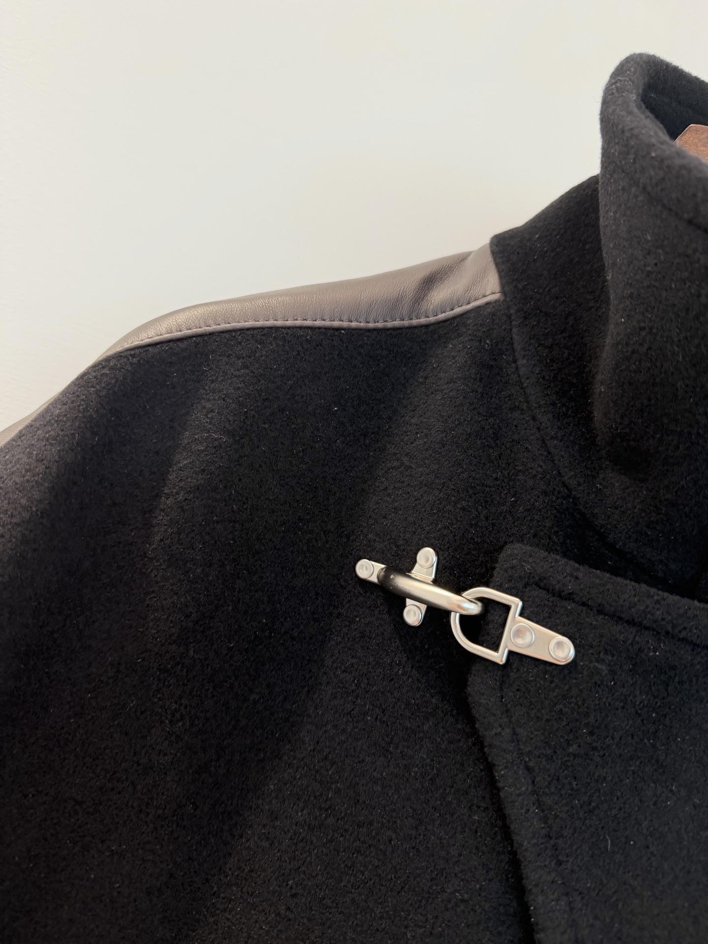 Hermes Wool Toggle Buckle Zip Cropped Jacket