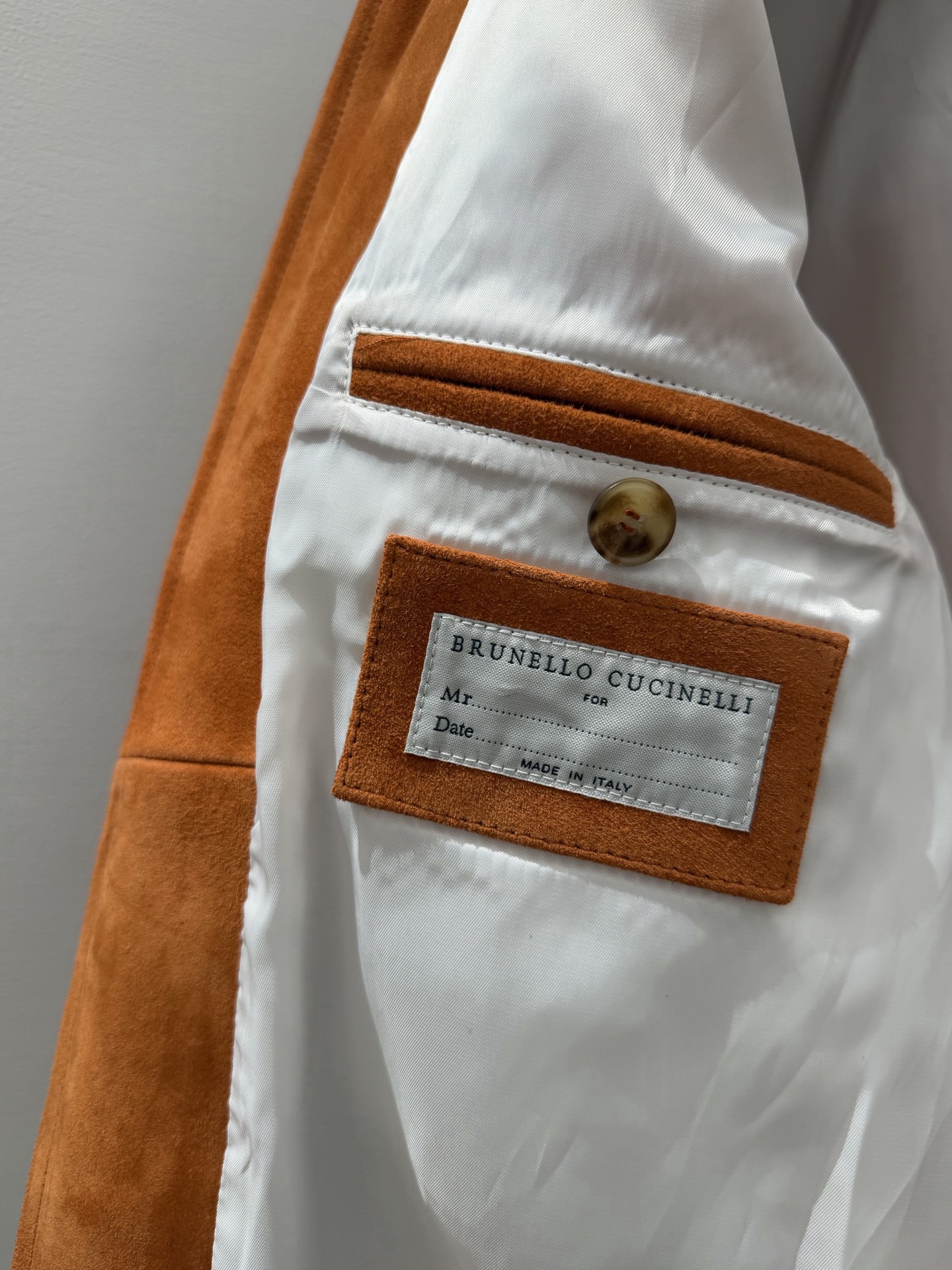  BC Orange Suede Zip Bomber Jacket