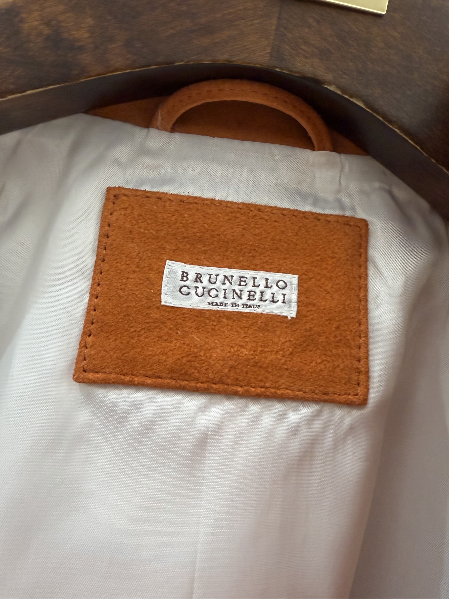  BC Orange Suede Zip Bomber Jacket