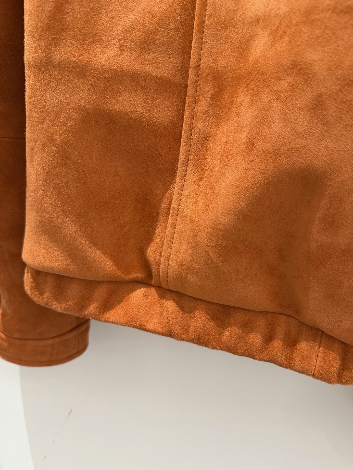  BC Orange Suede Zip Bomber Jacket