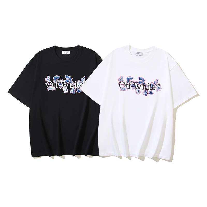 Off-White Floral Print Crew Neck T-Shirt | Stylish Cotton Tee for Men & Women 2 i1729959612 4337 6