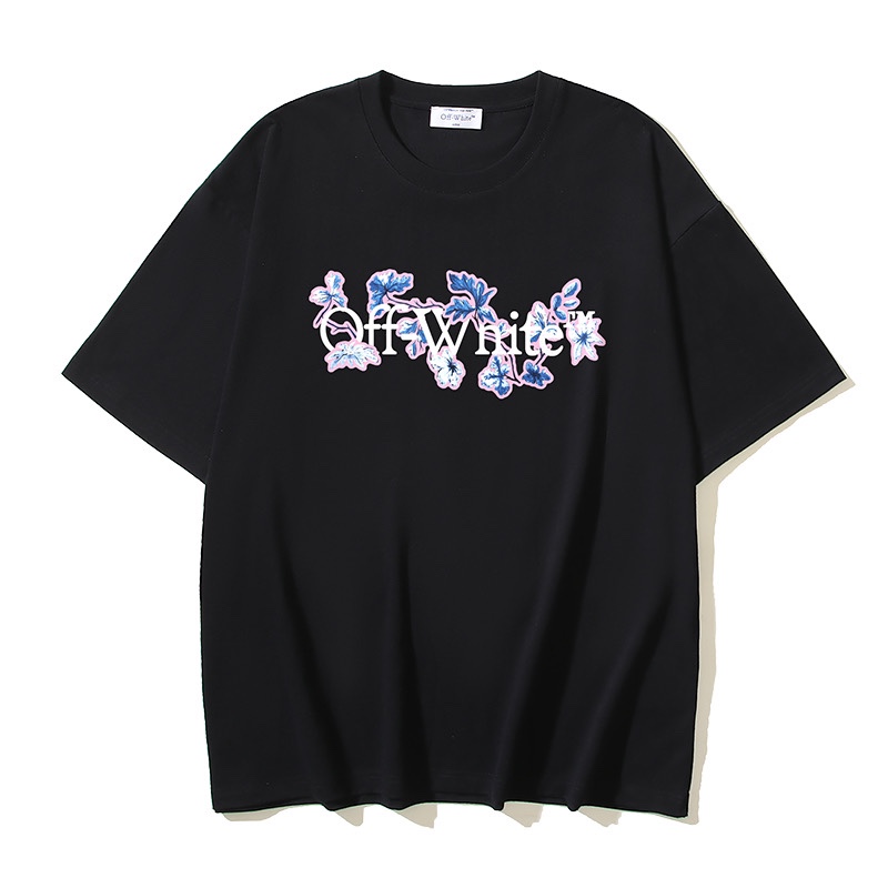 Off-White Floral Print Crew Neck T-Shirt | Soft Cotton Tee | S-XL 3 i1729959670 4159 0