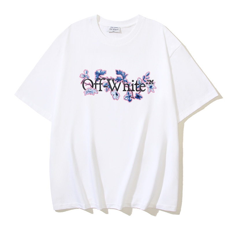 Off-White Floral Print Crew Neck T-Shirt | Soft Cotton Tee | S-XL 1 i1729959670 6927 1