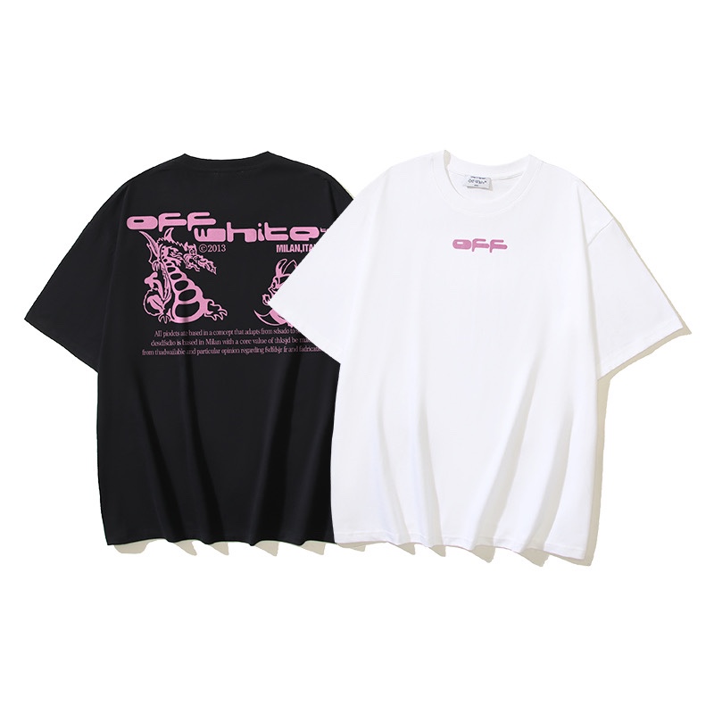 Off-White Printed Crew Neck T-Shirts Short Sleeve Cotton Tops Size S-XL 2 i1729960517 5327 8