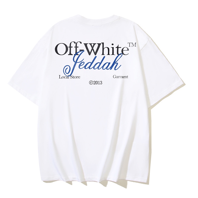 Off-White Jeddah Printed Crew Neck T-Shirt - Short Sleeve Cotton Tee 2 i1729960763 3589 2