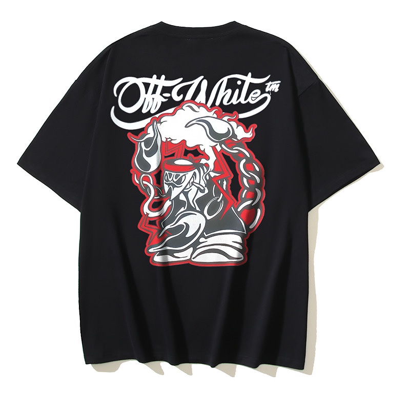 Off-White Crew Neck T-Shirt with OW Printed Graphic, S-XL 7 i1729960984 1813 5