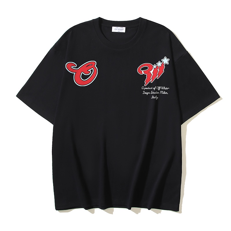Off-White Crew Neck T-Shirt with OW Printed Graphic, S-XL 8 i1729960984 9993 4