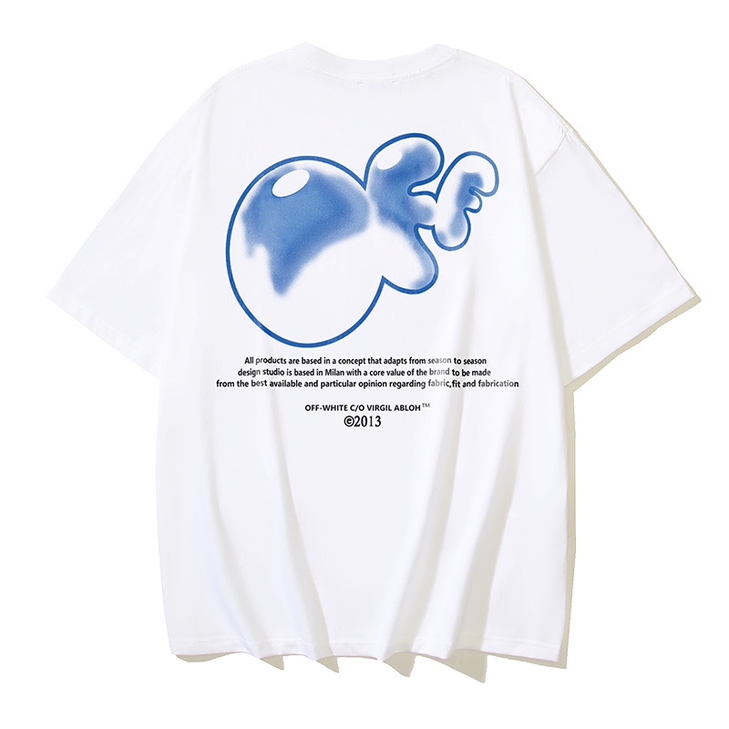 Off-White OW Printed Crew Neck T-Shirt, Short Sleeve Tee Top, S-XL 3 i1729961333 8293 1