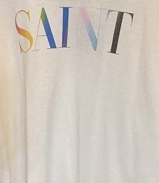 SAINT Michael Rainbow Logo Vintage Crew Neck T-Shirt, Cement White 3 i1734424708 8374 2
