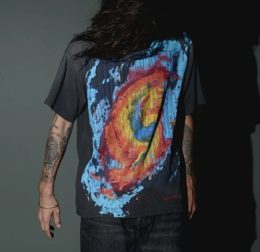 Saint Michael Vintage Crew Neck T-Shirt - Galaxy Print, Distressed Look 4 i1734678590 4132 0
