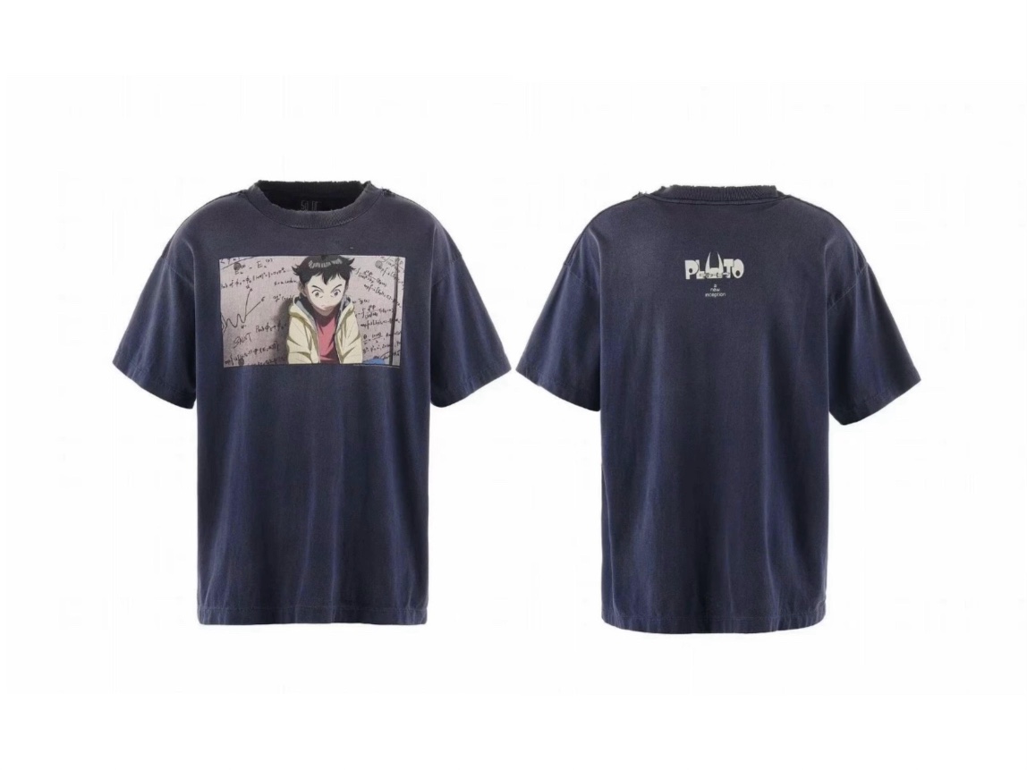 Saint Michael Vintage Pluto Anime Crew Neck T-Shirt, Unisex, Size S-XL