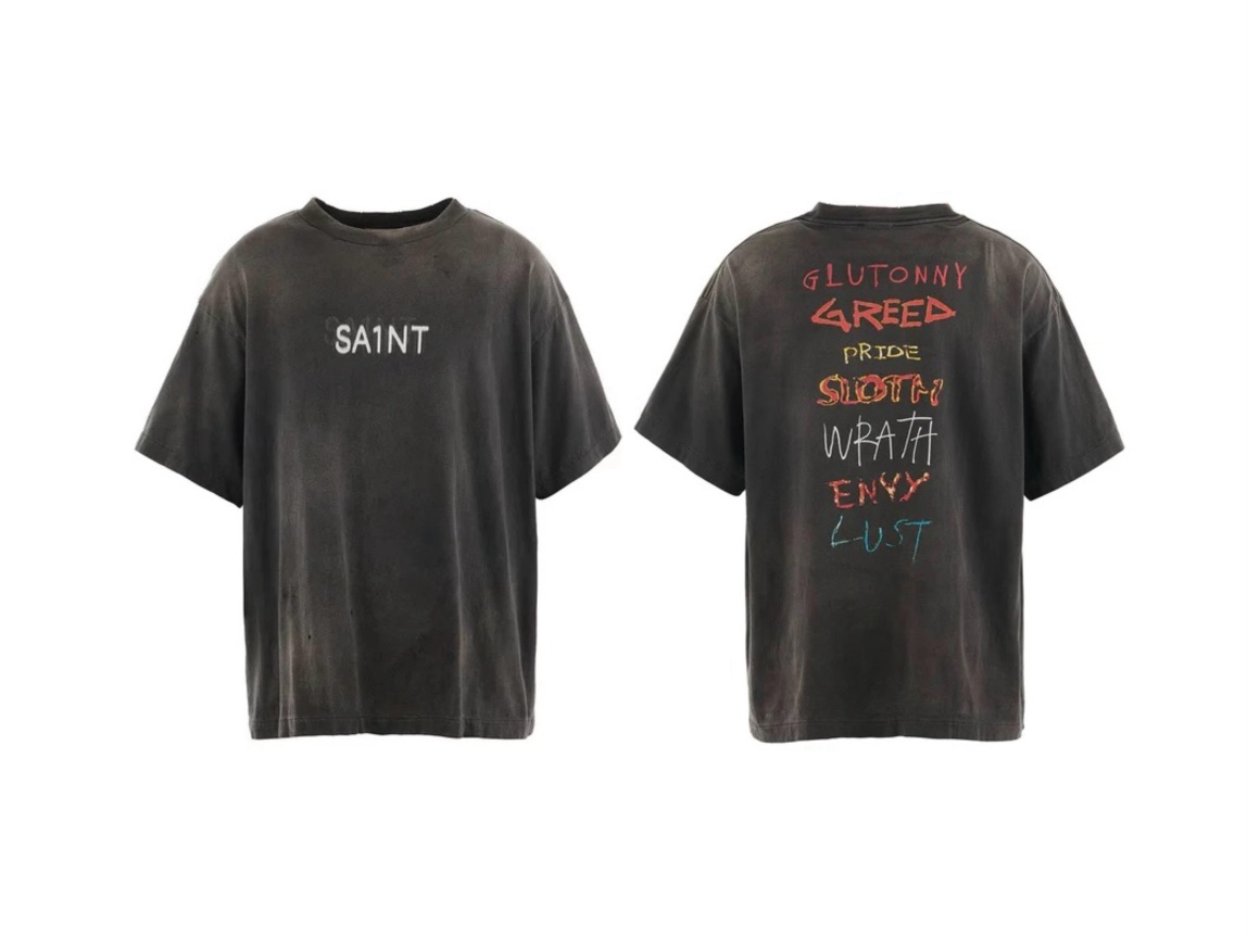 Saint Michael Vintage Crew Neck T-Shirt with Seven Deadly Sins Design 2 i1734705635 7133 3