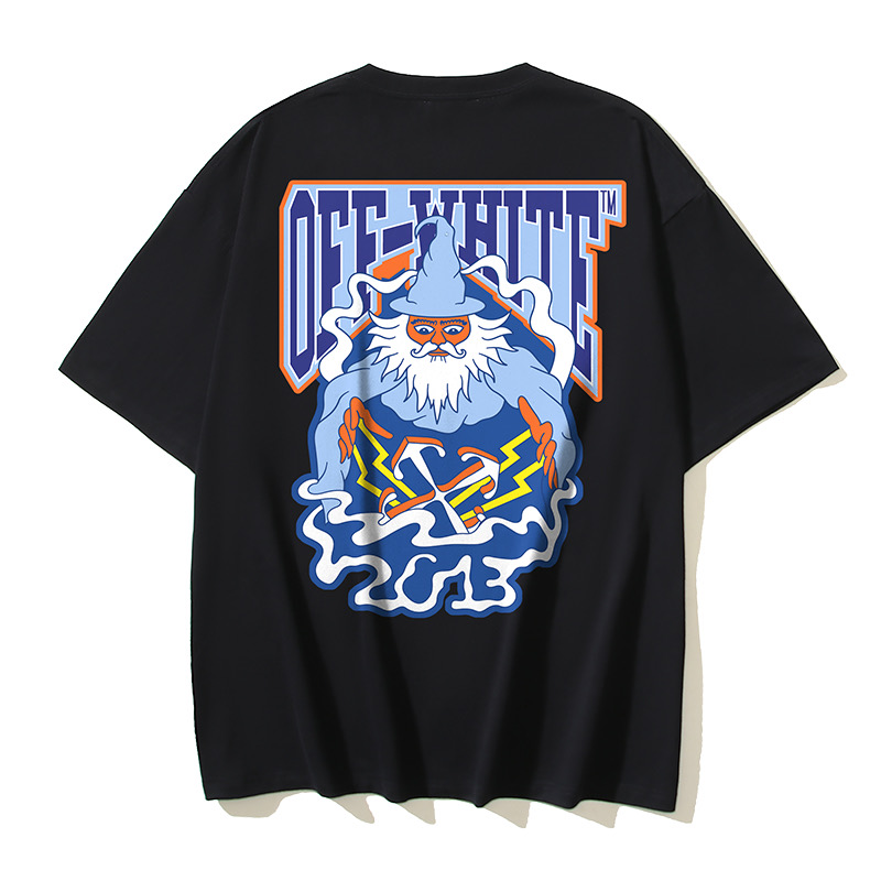 Off-White OW Printed Crew Neck T-Shirt White Cotton Casual Tops 5 i1735716799855 9619 0 3