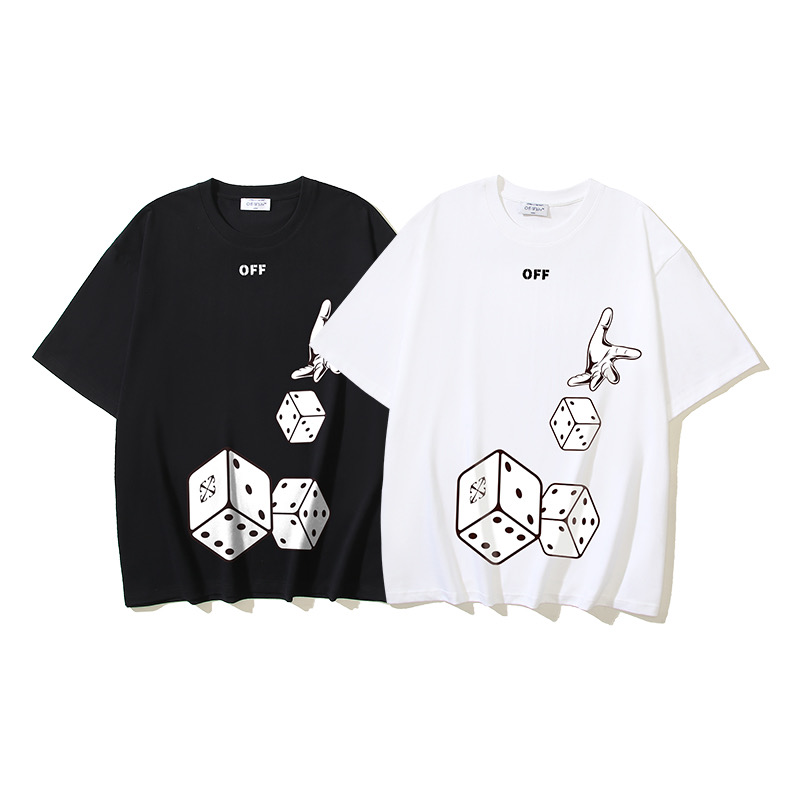 Off-White Printed Crew Neck T-Shirt | Short Sleeve Casual Tee Tops 2 i1735716990796 4026 0 0