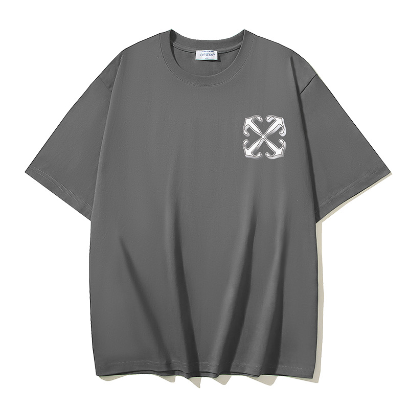 Off-White Dragon Graphic Print Crew Neck T-Shirt Stylish Grey Cotton Tee 3 i1735718359685 8877 0 1