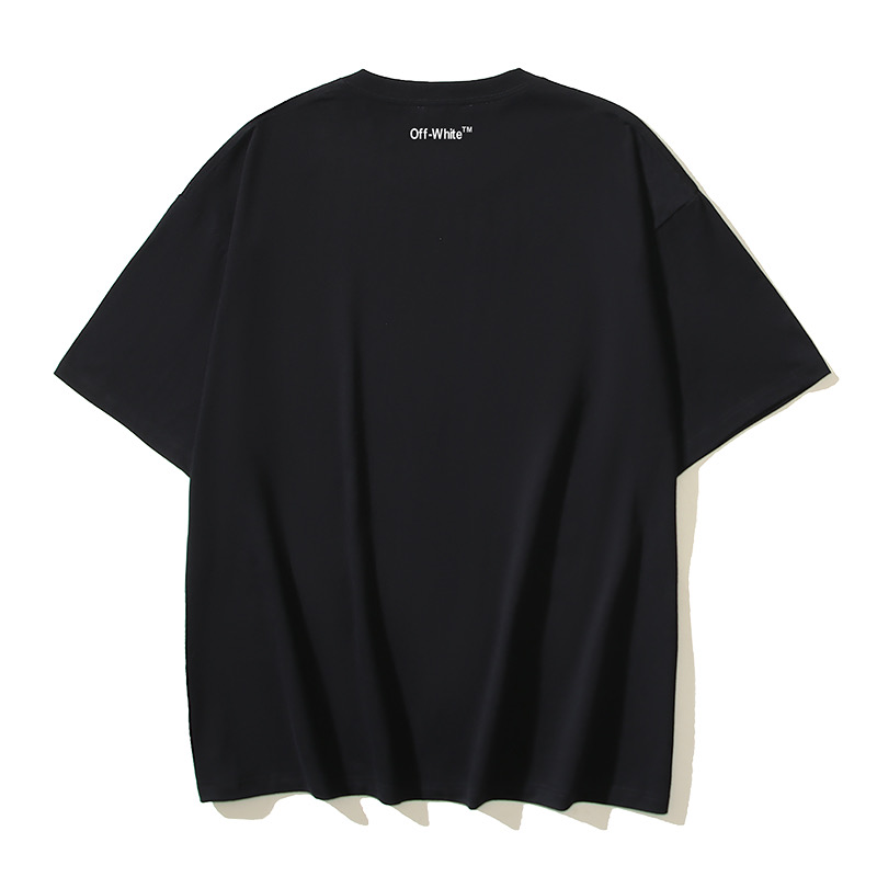 Off-White OW Printed Crew Neck T-Shirt Short Sleeve Top, Black, Size S-XL 3 i1735718596935 1810 0 1