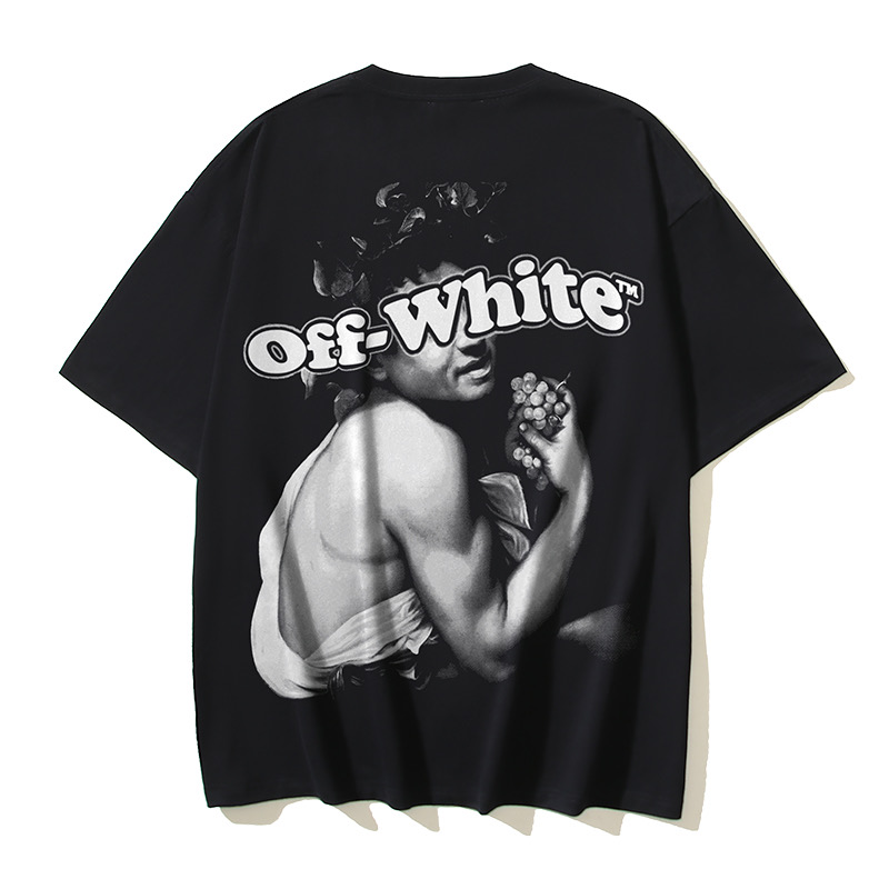 Off-White OW Printed Crew Neck T-Shirt - Blue Artistic Graphic Tee 5 i1735719012830 7982 0 4