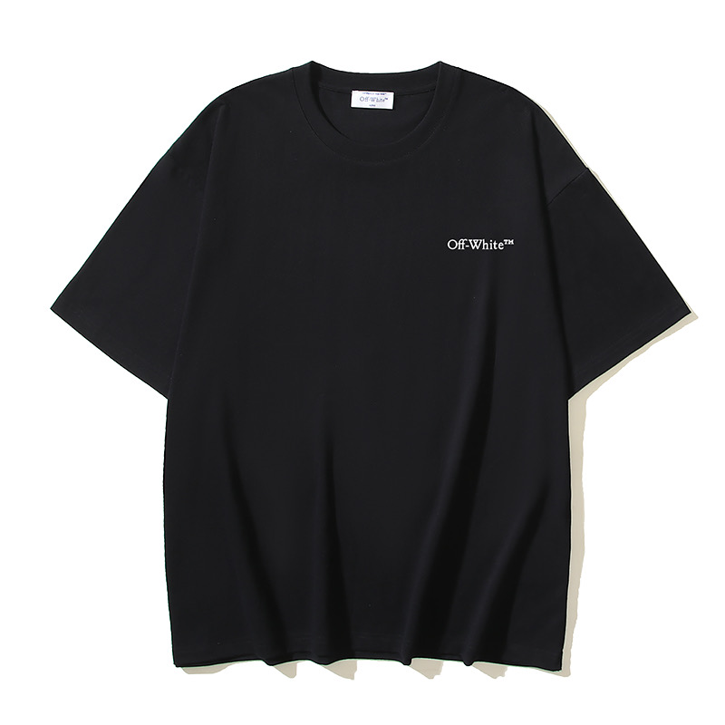 Off-White OW Printed Crew Neck T-Shirt - Blue Artistic Graphic Tee 6 i1735719012833 7605 0 5