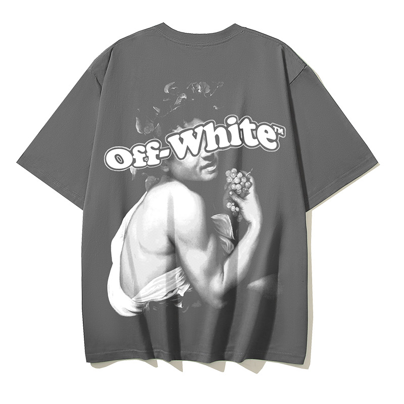 Off-White OW Printed Crew Neck T-Shirt - Blue Artistic Graphic Tee 7 i1735719012834 3072 0 6