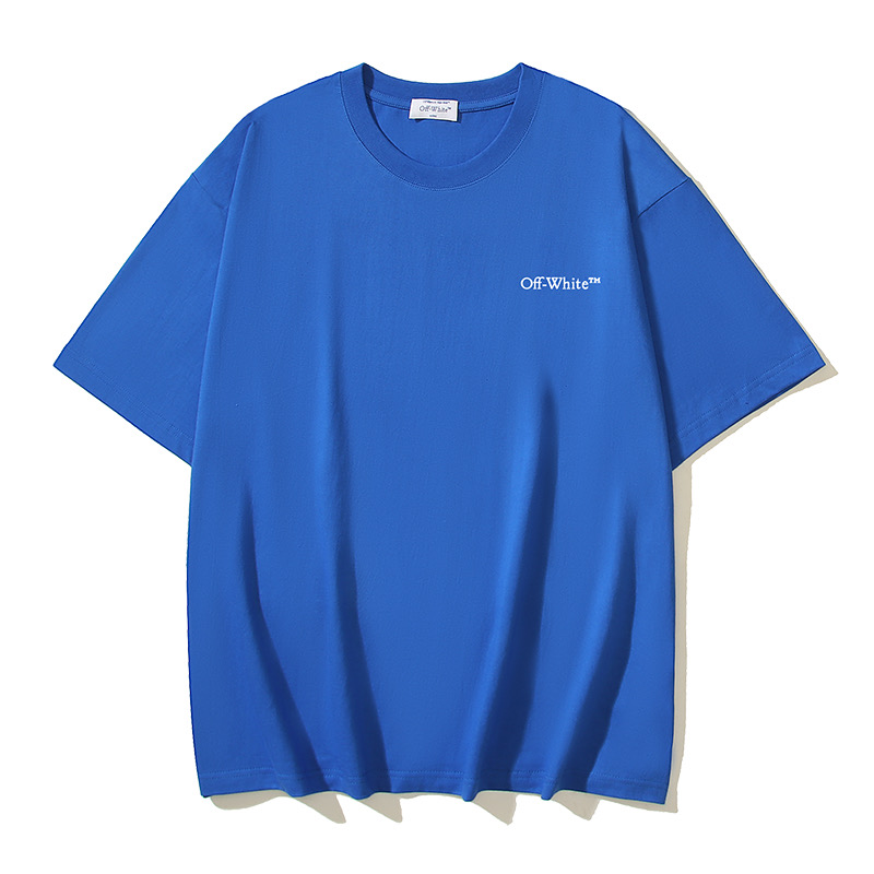 Off-White OW Printed Crew Neck T-Shirt - Blue Artistic Graphic Tee 2 i1735719012836 976 0 1