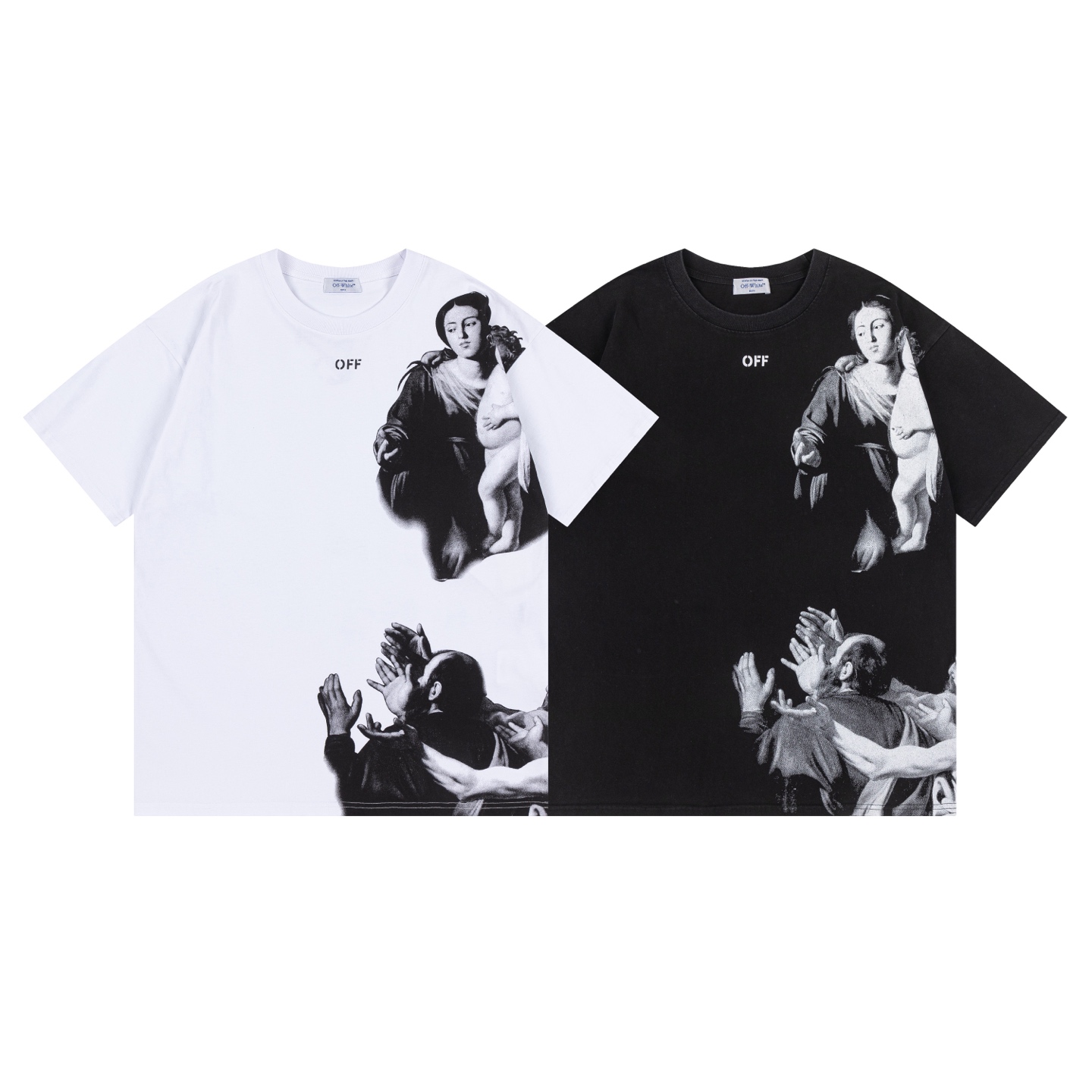 Off-White Printed Crew Neck T-Shirt | Fashionable Tops for Men and Women 2 i1740448883523 3801 0 0