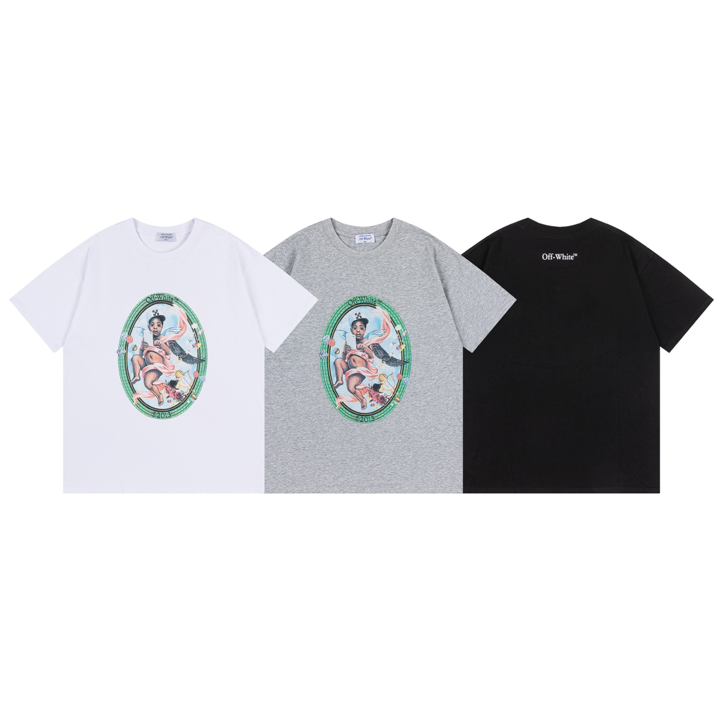 Off-White Printed Crew Neck T-Shirt, OW Graphic Tee, S-XL 2 i1740448935282 6371 0 0