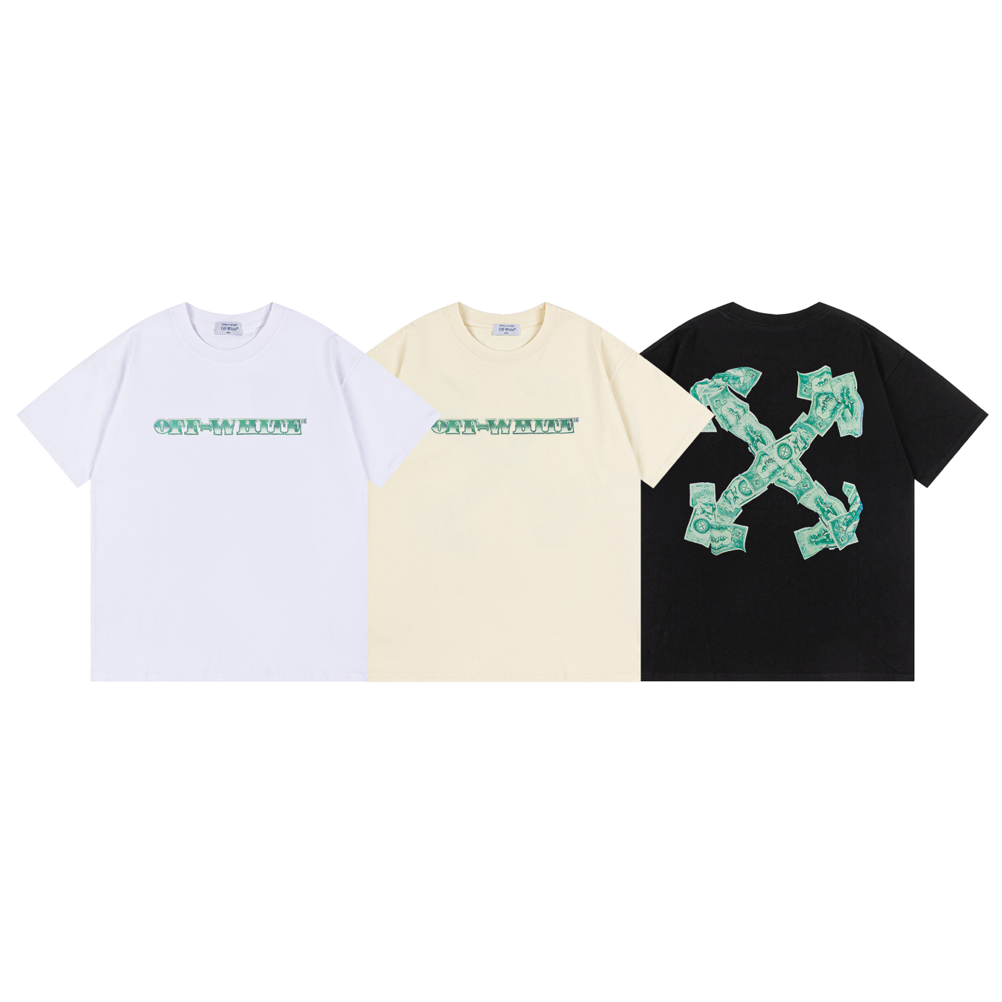 Off-White Printed Crew Neck T-Shirt, Fashionable and Comfortable, Size S to XL 2 i1740449096045 3475 0 0