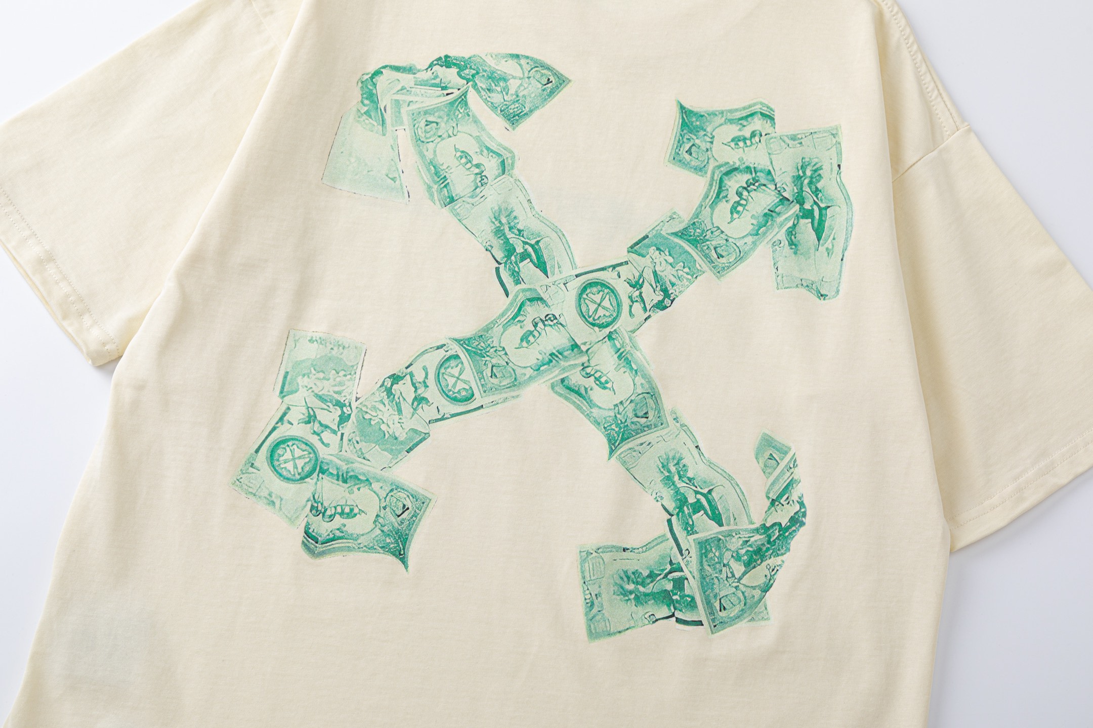 Off-White Printed Crew Neck T-Shirt, Fashionable and Comfortable, Size S to XL 3 i1740449098566 9636 0 1