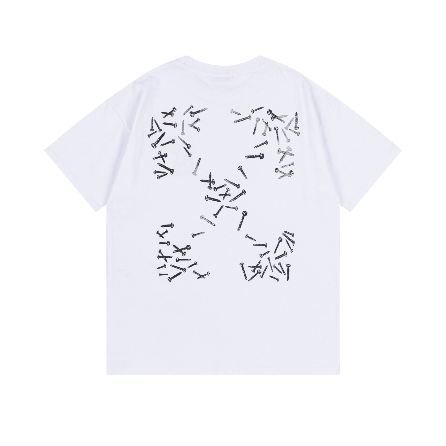 Off-White Men's Grey Arrows Nails Graphic Print Crew Neck Cotton T-Shirt 8 i1740449207002 8369 0 7