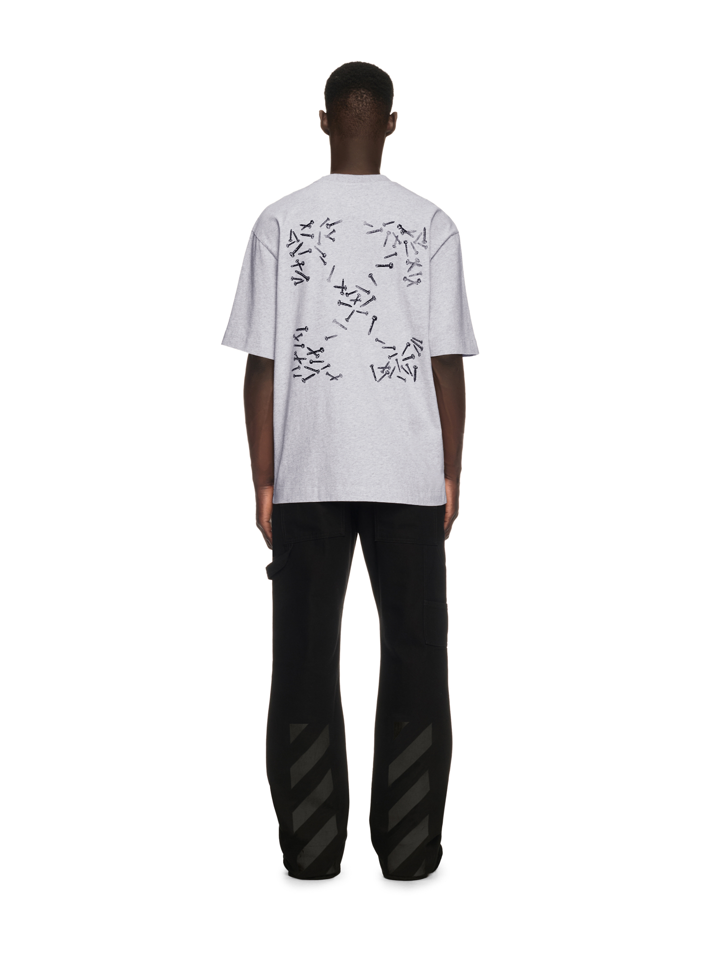Off-White Men's Grey Arrows Nails Graphic Print Crew Neck Cotton T-Shirt 1 i1740449207031 5527 0 0
