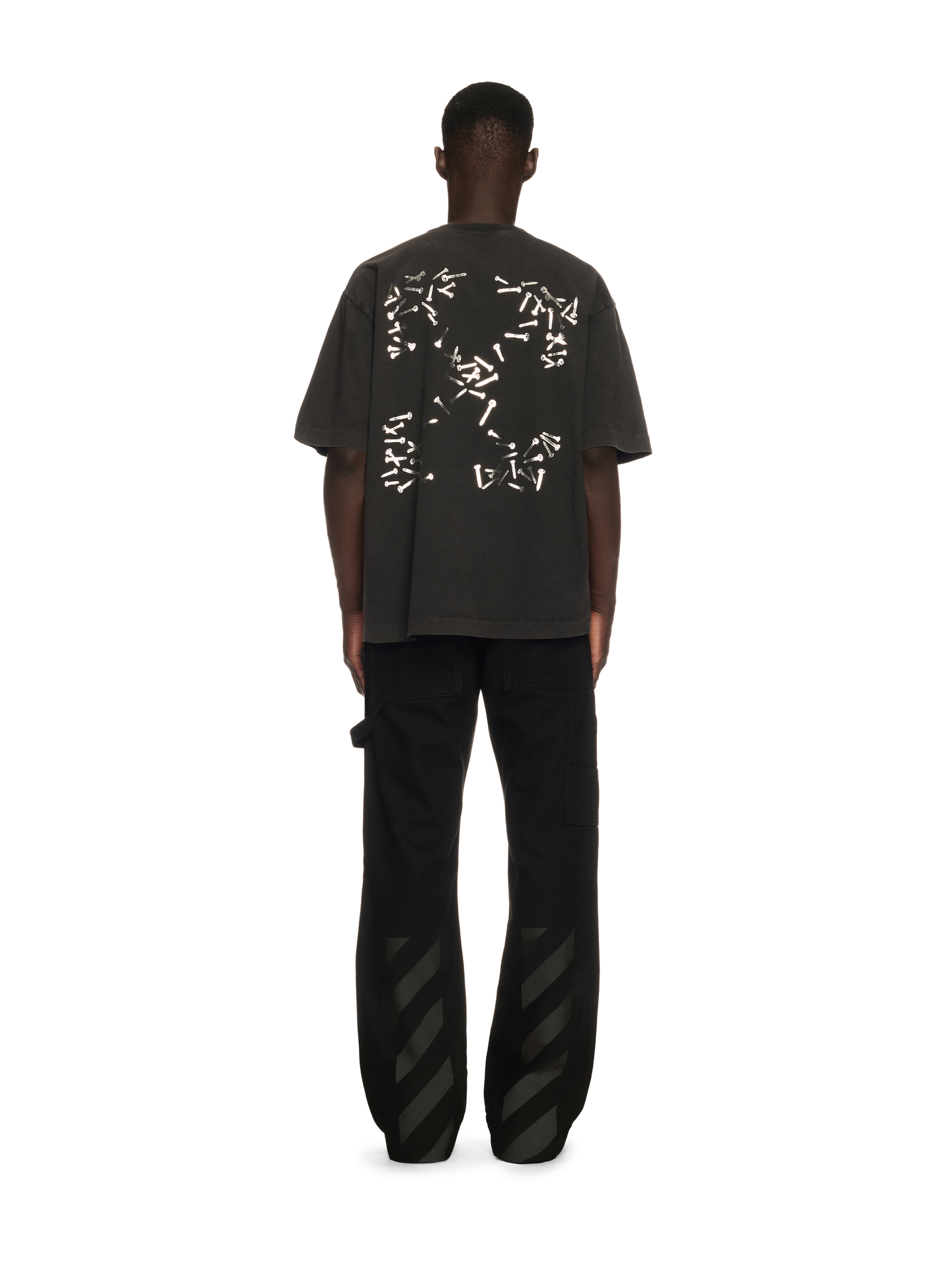 Off-White Men's Grey Arrows Nails Graphic Print Crew Neck Cotton T-Shirt 2 i1740449210869 1179 0 1