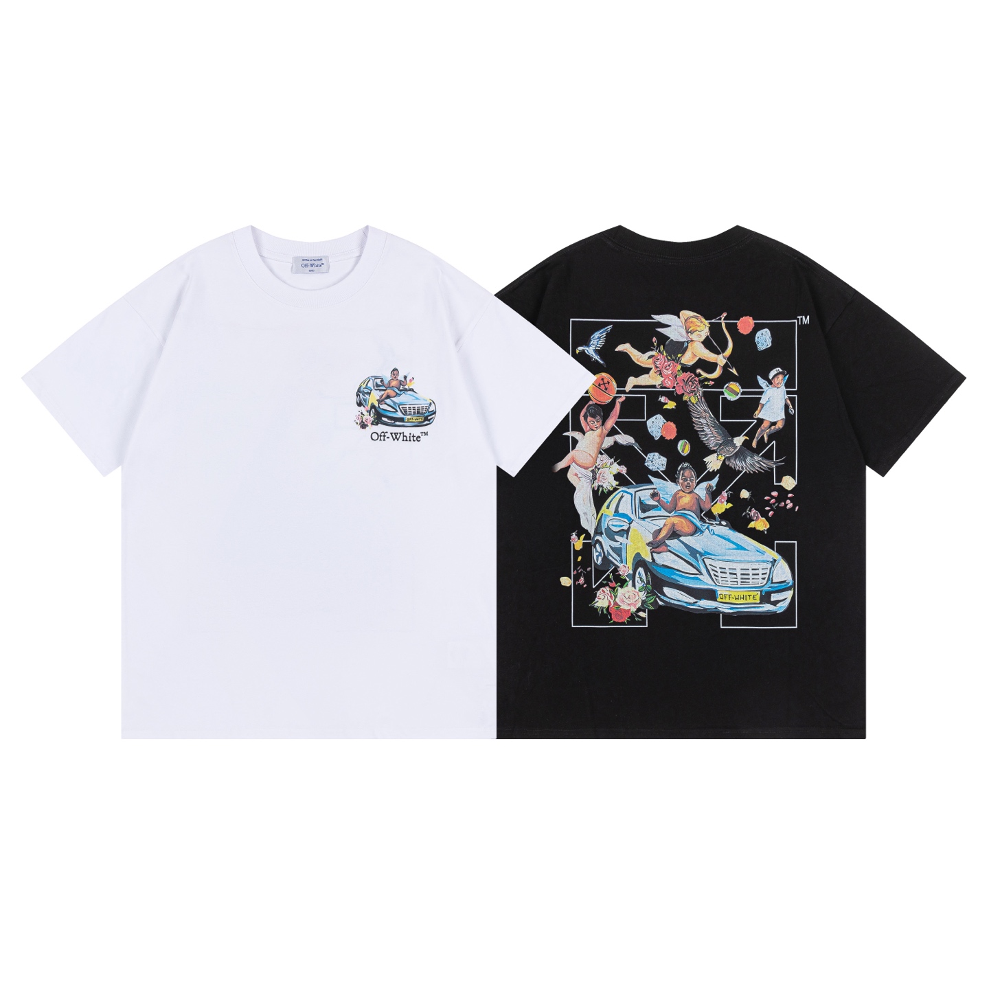 Off-White OW Printed Crew Neck T-Shirt, Graphic Tee, Sizes S-XL 2 i1740449253413 3628 0 0
