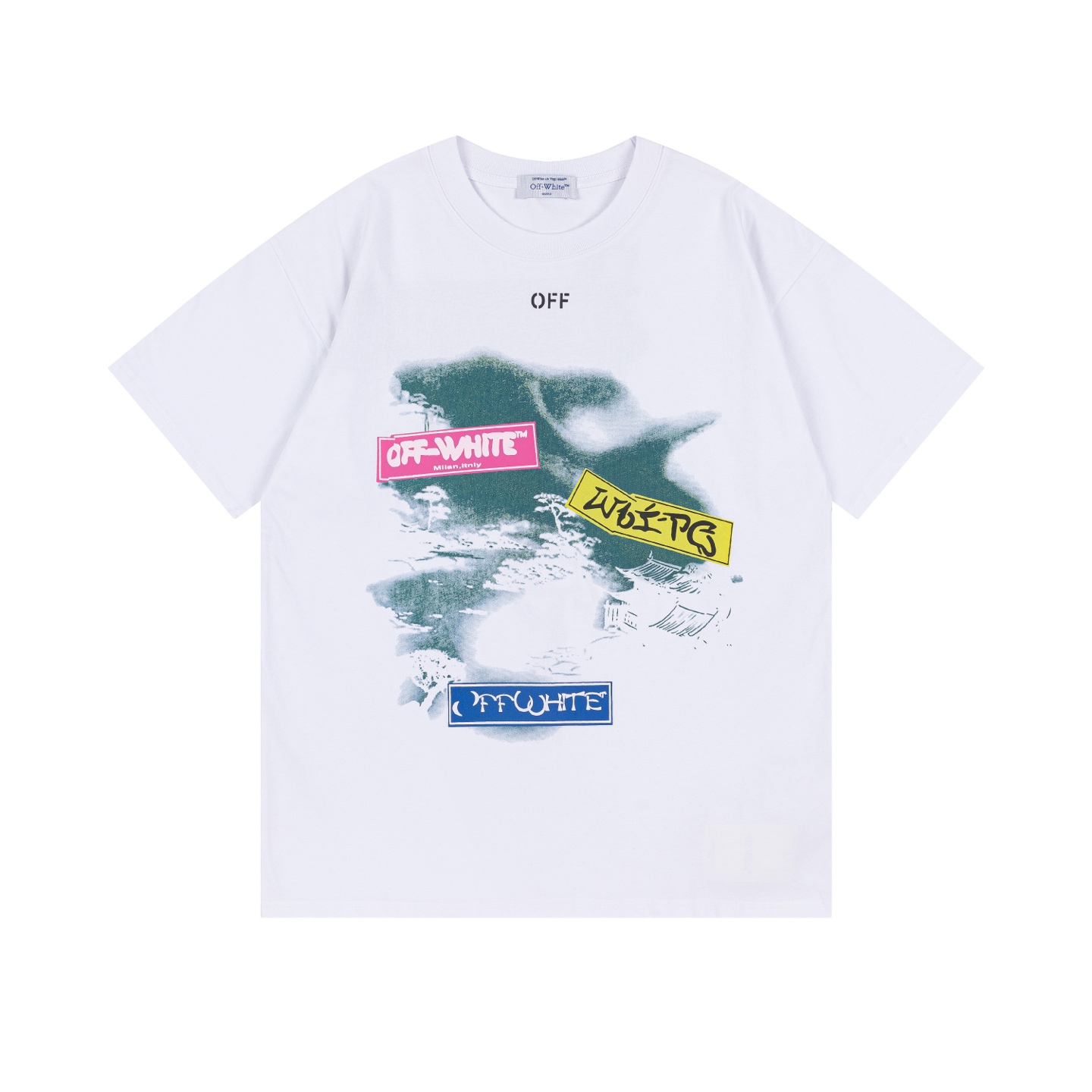 Off-White Printed Crew Neck T-Shirt | Short Sleeve Casual Tee Top 4 i1740449466909 1831 0 2