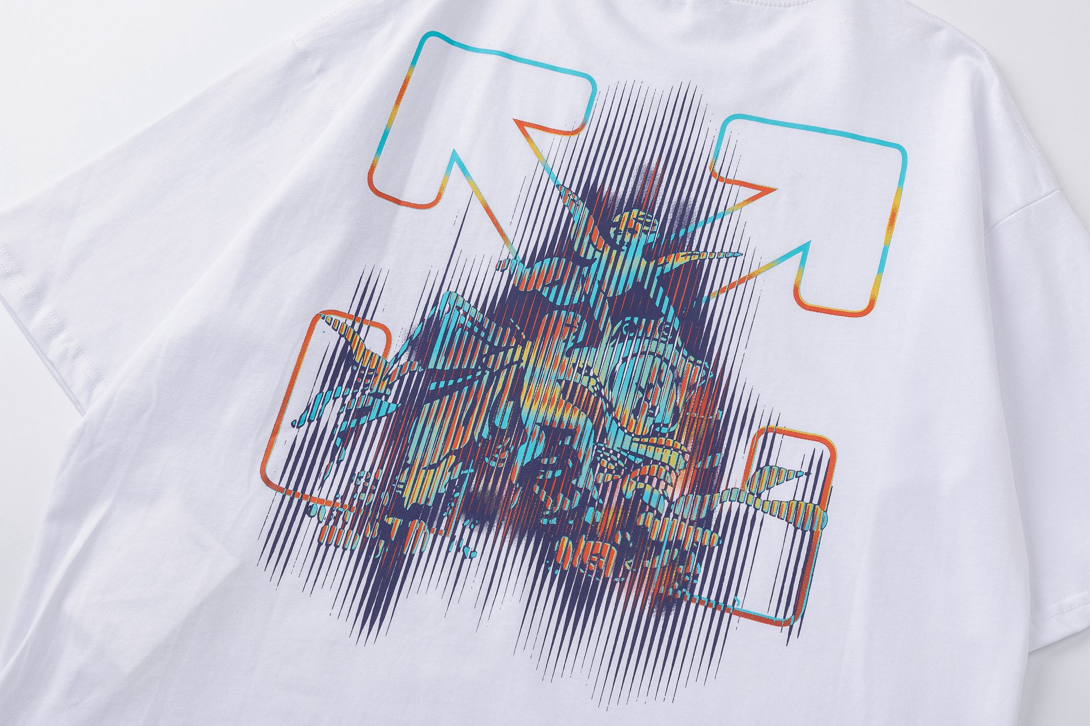 Off-White Printed Crew Neck T-Shirt, Fashionable Tees Tops, Size S-XL 5 i1741679544837 3295 0 3