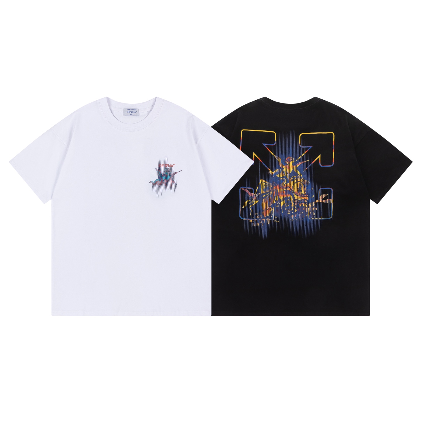 Off-White Printed Crew Neck T-Shirt, Fashionable Tees Tops, Size S-XL 2 i1741679545929 6325 0 0