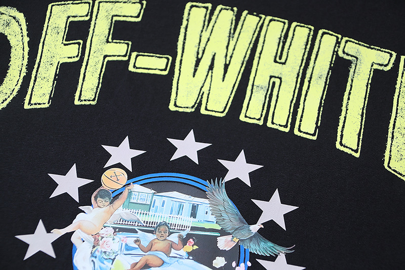Off-White Printed Crew Neck T-Shirt Short Sleeve Casual Tops 2 i1743300348858 437 0 1