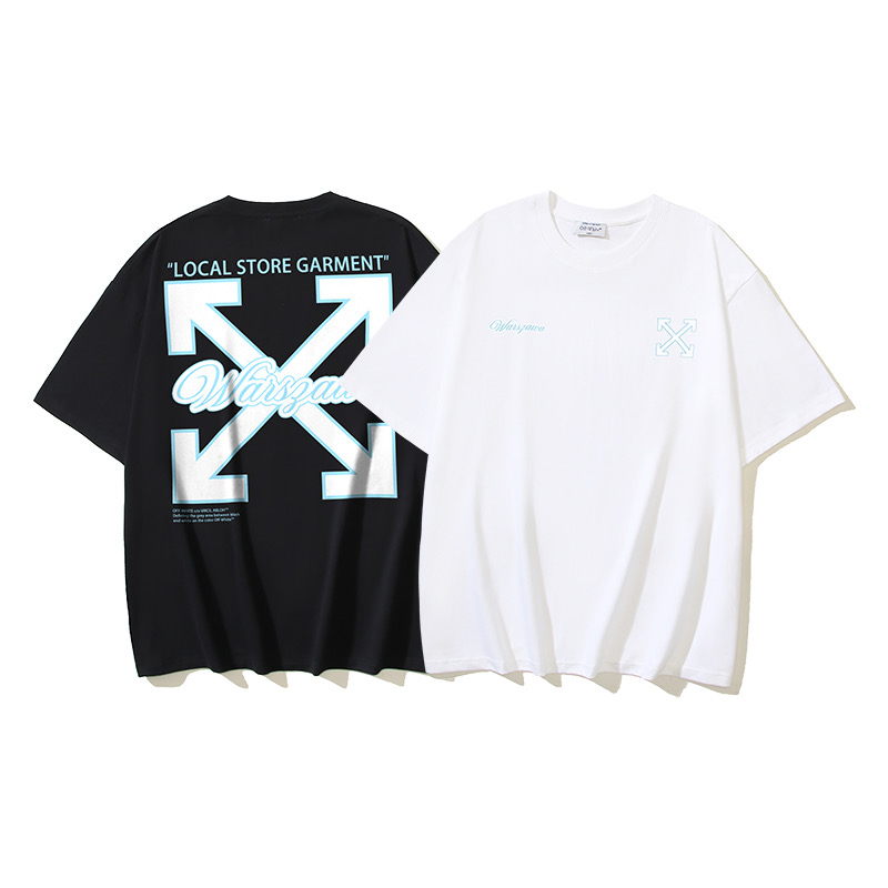 Off-White Printed Crew Neck T-Shirt Fashion Cotton Short Sleeve Top 1 i1743519424017 4616 0 0