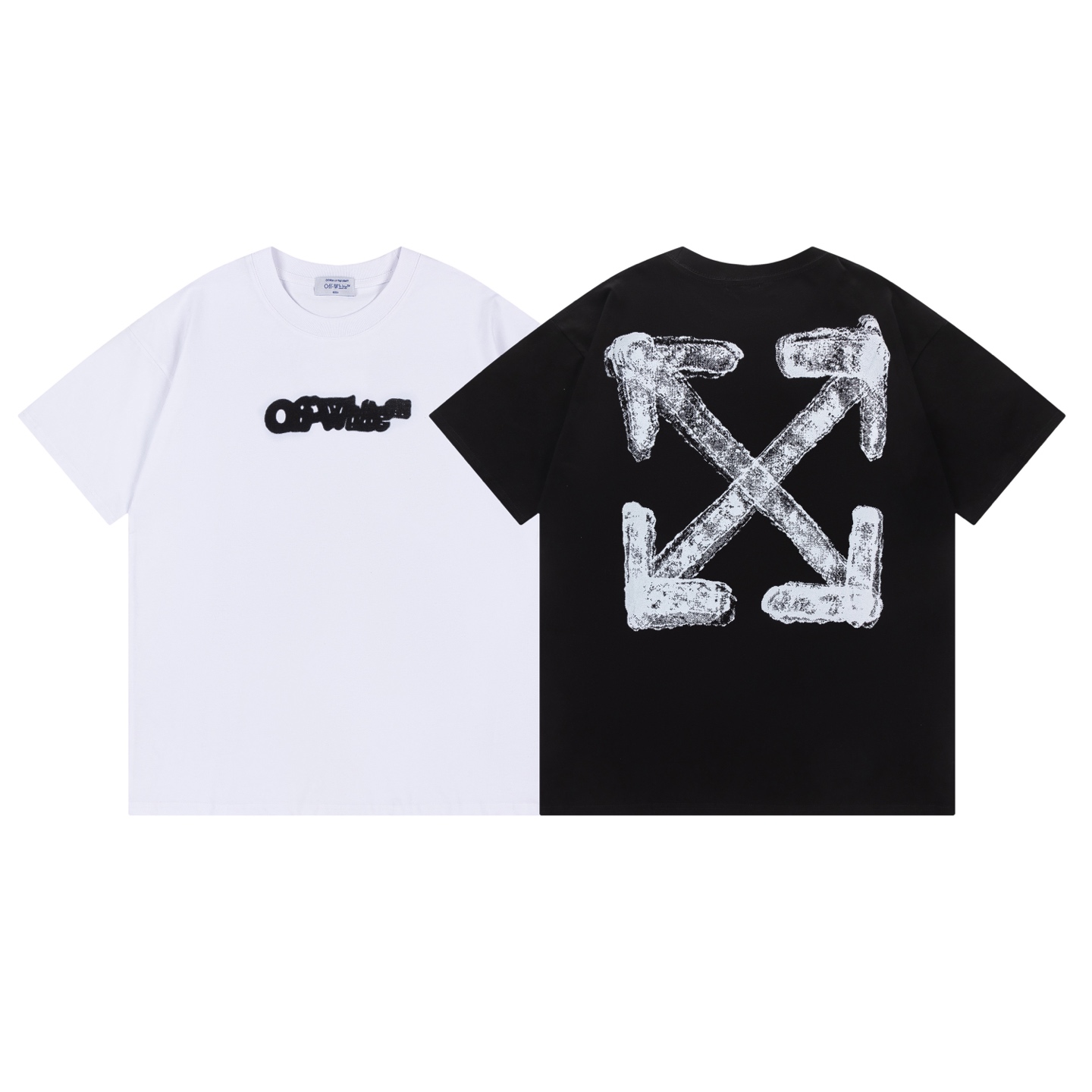 Off-White Printed Crew Neck T-Shirt | Fashionable Cotton Tee for Men & Women 2 i1744854666557 6393 0 0