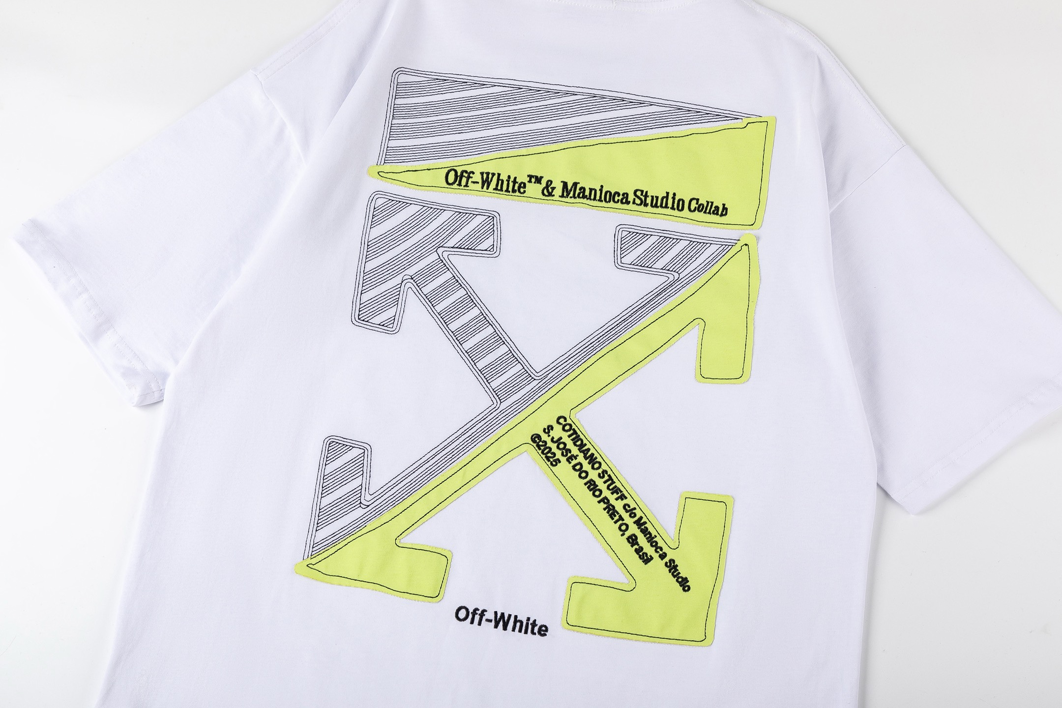 Off-White OW Printed Crew Neck T-Shirt Short Sleeve Tops - S to XL 5 i1744855266435 2924 0 3