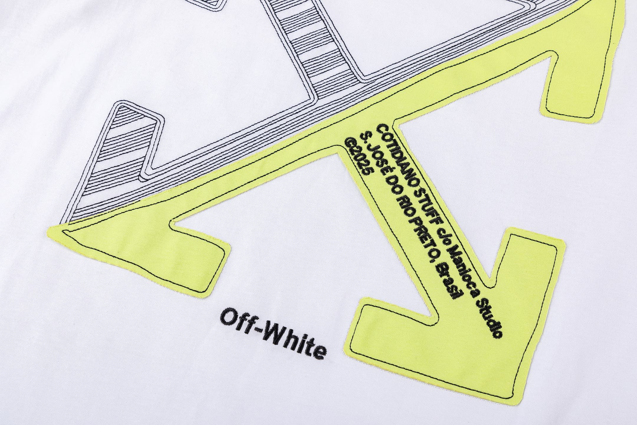 Off-White OW Printed Crew Neck T-Shirt Short Sleeve Tops - S to XL 6 i1744855266485 8295 0 4