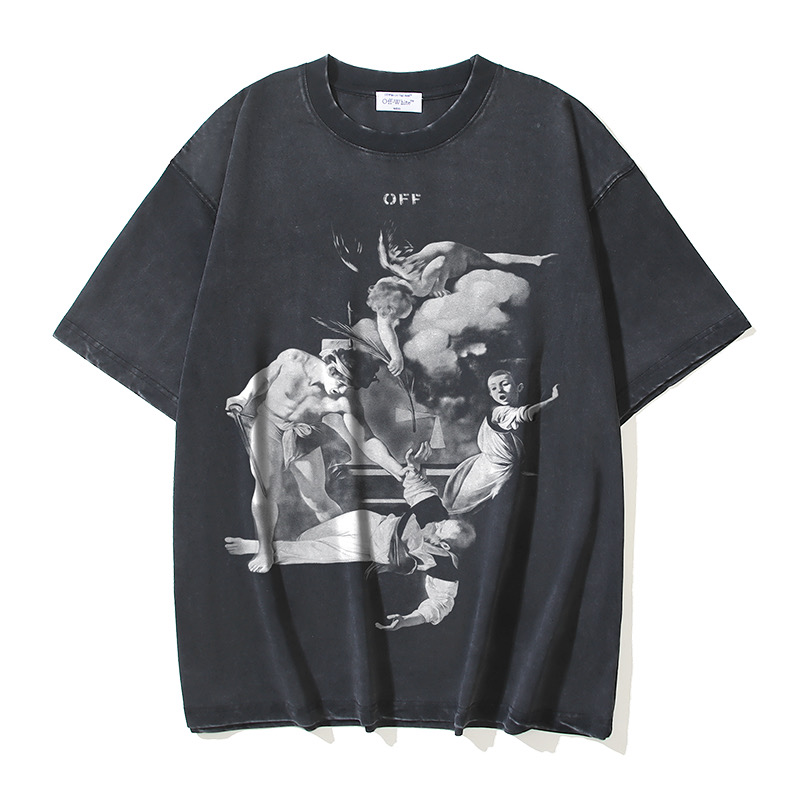 Off-White Printed Crew Neck T-Shirt - Renaissance Graphic Tee for Men and Women 1 i1744855558154 9718 0 0