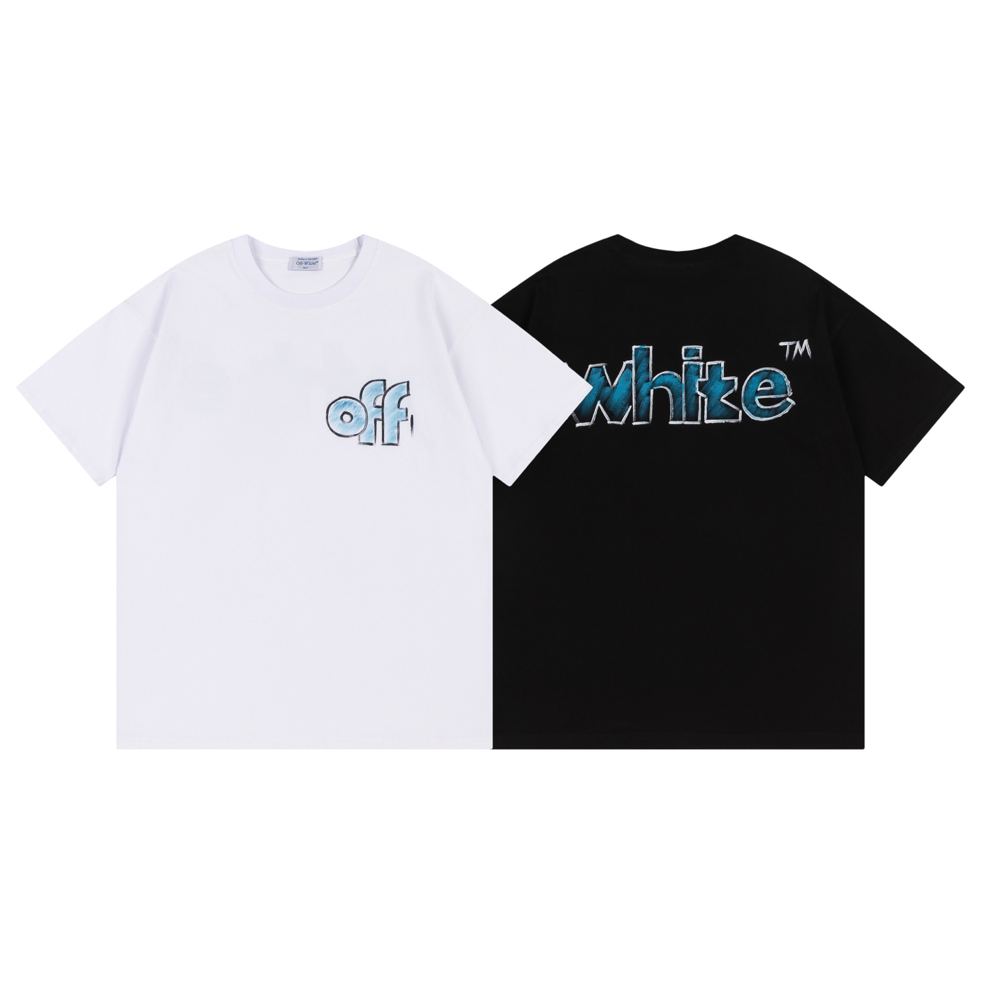 Off White Printed Crew Neck T-Shirt - Stylish and Comfortable Tees 1 i1746323991687 3547 0 0