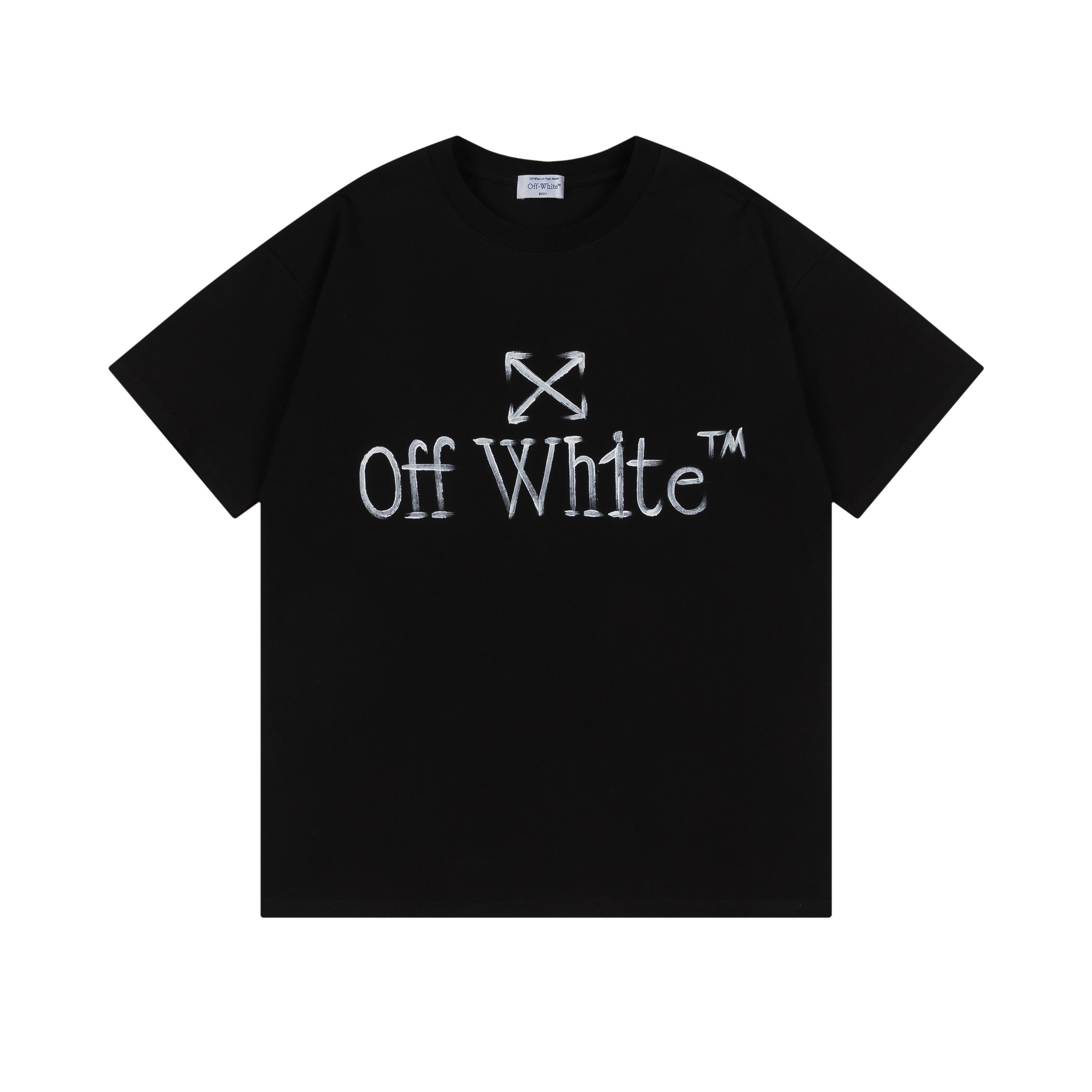 Off White Printed Crew Neck T-Shirt Casual Short Sleeve Tee Tops For Men 4 i1746324057193 8218 0 2