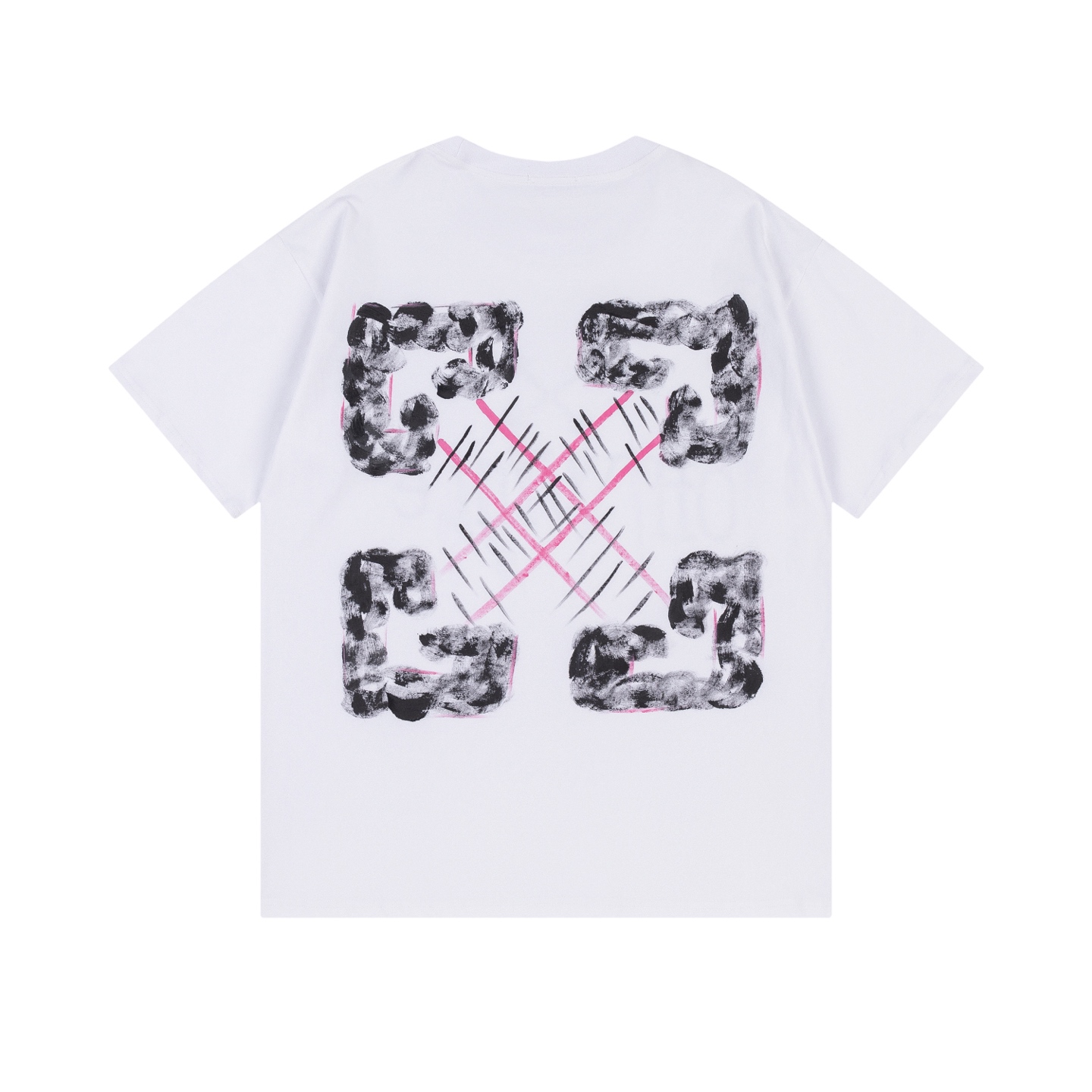 Off White Printed Crew Neck T-Shirt Casual Short Sleeve Tee Tops For Men 3 i1746324057409 3341 0 1
