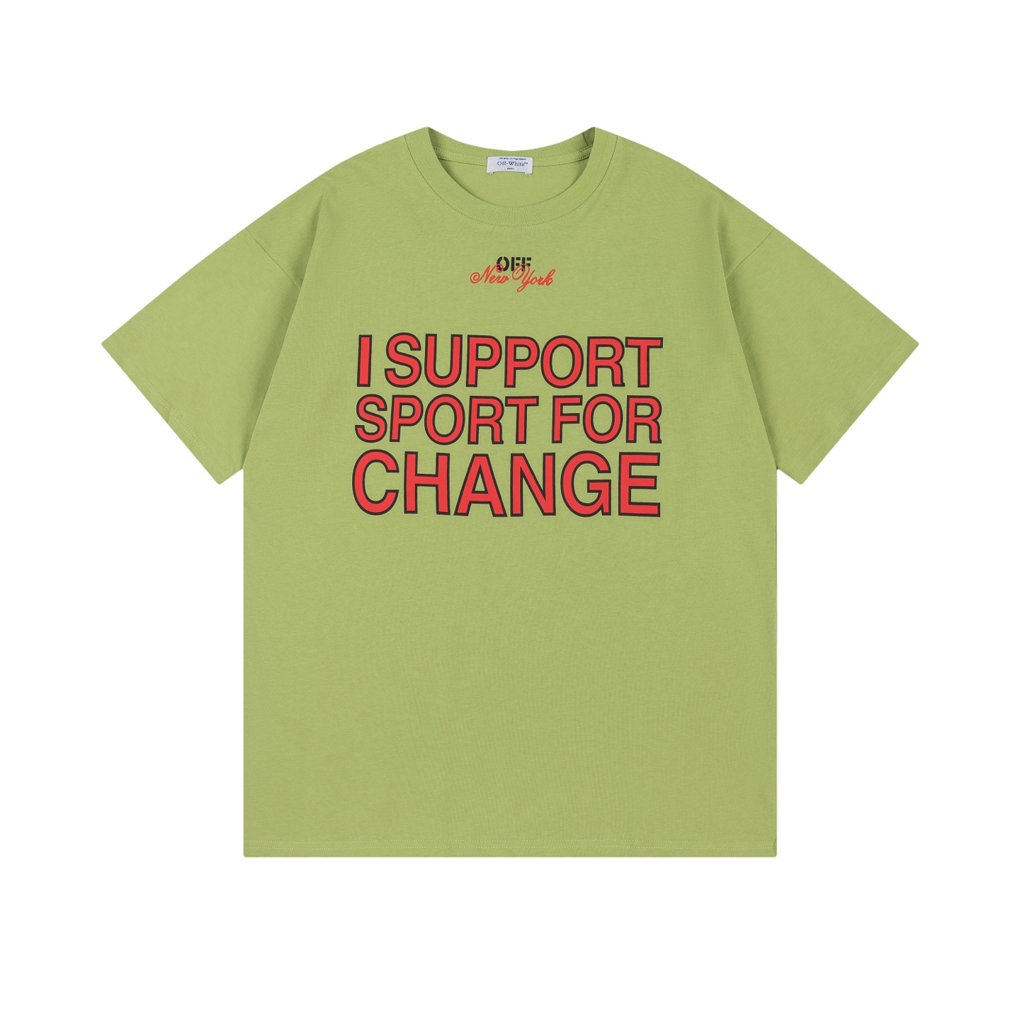 Off-White 'I Support Sport For Change' Crew Neck T-Shirt - White 4 i1746324213649 3157 0 2