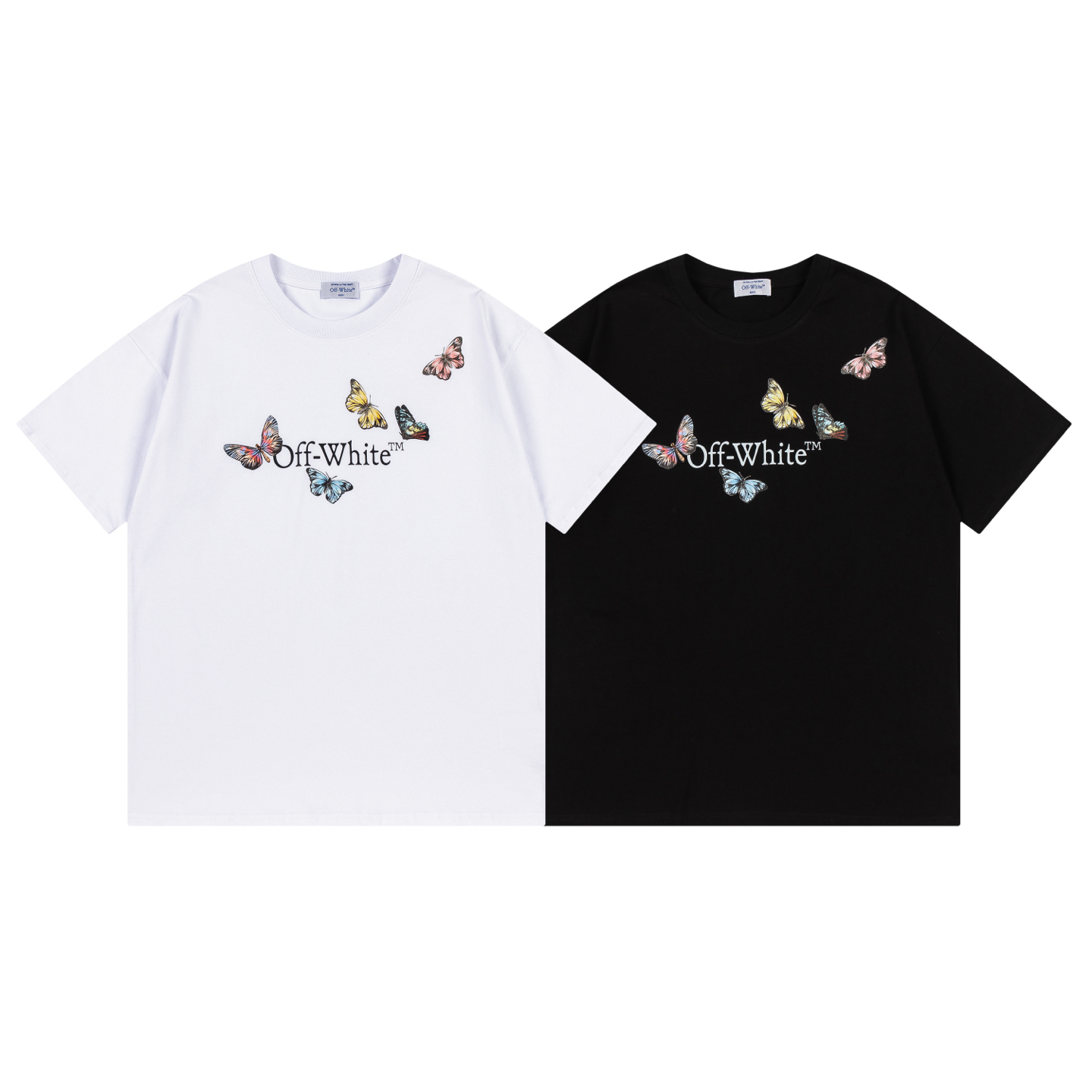 Off-White Butterfly Print Crew Neck T-Shirt | Casual Tops for Women 1 i1747706414582 9113 0 0