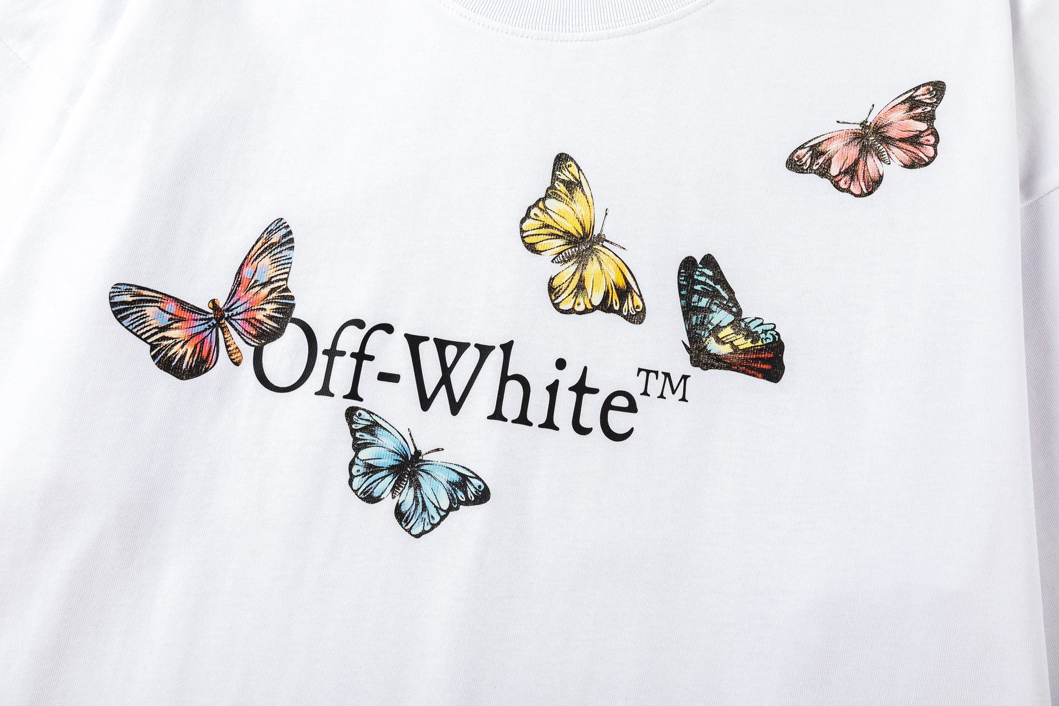 Off-White Butterfly Print Crew Neck T-Shirt | Casual Tops for Women 3 i1747706414798 5260 0 2